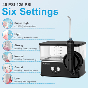 H2ofloss <span class=keywords><strong>Pequeño</strong></span> Flosser de agua de encimera 6 modos Cuidado bucal Chorro de agua <span class=keywords><strong>dental</strong></span> Flosser Recargable <span class=keywords><strong>Irrigador</strong></span> oral - Product Image 3