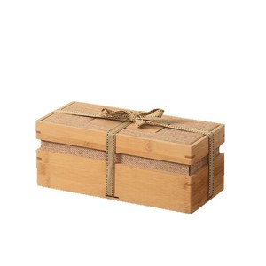 Caja de regalo de bambú rectangular hecha a mano, caja de almacenamiento de madera maciza para té o embalaje de regalos - Product Image 3