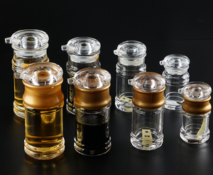 Logo personalizzato trasparente vuoto salsa di soia aceto bottiglia di olio acrilico tavolo condimento bottiglia di vetro con coperchio in plastica - Product Image 4