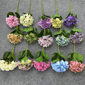 Flores artificiales de Hortensia con impresión 3D, flores artificiales de Hortensia para boda, fiesta, oficina, decoración del hogar - Product Image 1