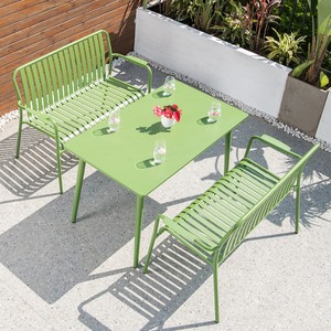 Mesa y Sillas de Aluminio para Exteriores, Estilo Nórdico, para Patio, Jardín, Cafetería al Aire Libre, Minimalistas, Impermeables y Resistentes al Sol - Product Image 5
