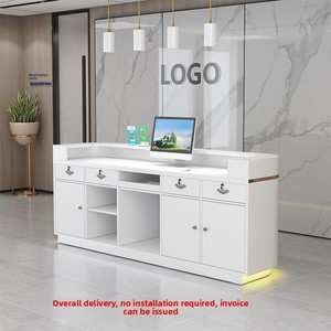 Banco <span class=keywords><strong>Reception</strong></span> Moderno e Personalizzato di Piccole Dimensioni <span class=keywords><strong>per</strong></span> <span class=keywords><strong>Ufficio</strong></span>, Ospedale e Salone di Bellezza, Mobile in Legno e MDF <span class=keywords><strong>per</strong></span> Hotel - Product Image 5