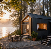 Maison préfabriquée moderne en conteneur, structure en acier galvanisé, fenêtres en alliage d'aluminium, couleur personnalisable pour hôtel/villa - Marque PINGUI