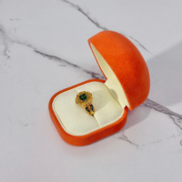 Nouvelle boîte de support de bague en gros en microfibre FANDIJI Source fabricant boîte à bijoux personnalisée ronde exquise pendentif boîte-cadeau