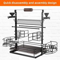 Organisateur de condiments en fil métallique à 2 niveaux Oniya, multifonctionnel, pour barbecue, avec porte-serviettes en papier, pour restaurant, café