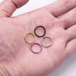 Nhẫn khuyên mũi giả mạ vàng bạc thép không gỉ liền mạch, kiểu dáng thiết kế thời trang, vòng khuyên mũi đen kiểu clicker - Product Image 4