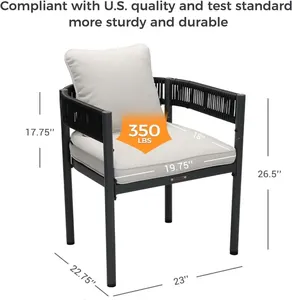 Dự án khách sạn sang trọng <span class=keywords><strong>wicker</strong></span> Bàn ghế sân thượng ban công ngoài trời Vườn bàn ghế không thấm nước - Product Image 5