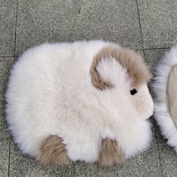 Coussin de siège en fourrure de mouton naturelle, tapis en fourrure de mouton véritable à imprimé animal, tapis en fourrure moderne pour la décoration de la maison