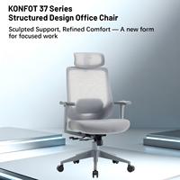 Chaise de bureau ergonomique en maille à dossier haut, pivotante, pour ordinateur, avec soutien lombaire et accoudoirs réglables