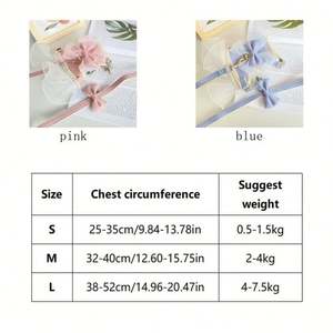 Gilet de harnais de chat réglable de style princesse avec tissu en nylon respirant avec nœud papillon pour un usage quotidien ou des fêtes d'anniversaire pour chats chiens - Product Image 6