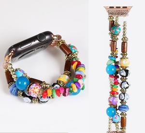 <span class=keywords><strong>Bracelet</strong></span> en perles acryliques faites à la main en <span class=keywords><strong>bois</strong></span> massif de pierre naturelle avec <span class=keywords><strong>bracelet</strong></span> de style bohème pour montre <span class=keywords><strong>Apple</strong></span> pour <span class=keywords><strong>bracelet</strong></span> de montre de bijoux Iwatch - Product Image 5