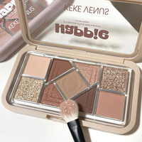 Palette de fards à paupières Private Label, nouveau cadre rose, 9 couleurs, lumineuses, scintillantes, mates, cruelty-free, waterproof, minérales, haute pigmentation