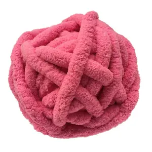 factory price 2cm hand knitting crochet bulky thick giant fancy wool 100% polyester velvet jumbo soft chunky chenille yarn