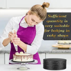 Penjualan laris papan kue tebal dengan pola buah Drum kue 9 inci cakram kue bulat perak berwarna