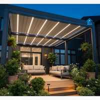 Pergola Bioclimatique en Aluminium Écologique Sweet Home avec Toit Rétractable Motorisé à Lames Orientables, Abri Extérieur Étanche et Intelligent