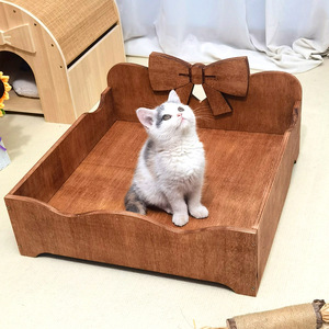 Cama para Perros de Madera Maciza con Lazo, Resistente a la Humedad, para Todas las Estaciones, para Perros Pequeños, Yorkshire Terriers, Teacup, para Sala de Estar - Product Image 2