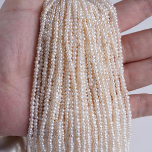 Perles d'eau douce naturelles ovales blanches en gros, 2,5-3 mm, matériaux de bijouterie DIY, accessoires en vrac - Product Image 5