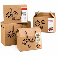 Eierenverpakking met handvat, geen tape, milieuvriendelijke cadeauverpakking voor fruit, brood, bakkerij, verzenddozen, aangepast logo, groothandel
