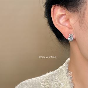 Pendientes de moda para mujer, pendientes de cristal en tono plateado 925, joyería fina, elegante, uso diario, regalo para fiesta de boda, regalo de Navidad - Product Image 2