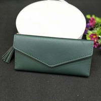 Dompet Wanita Kulit PU Multi Warna Grosir Lebih Murah, Dompet Panjang Anti RFID, Tempat Kartu Kredit Tanpa Penutup, Tebal 30mm