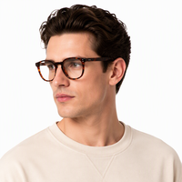 Lunettes de vue rondes japonaises faites à la main de haute qualité en acétate italien, monture noire avec charnières à rivets