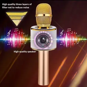 Micro Karaoke Không Dây BT Cho Trẻ Em Micrô Cầm Tay Di Động 3 Trong 1 Cho Trẻ Em Máy Loa Cho Tất Cả Điện Thoại Thông Minh