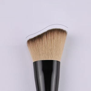 Cepillo de rubor facial con mango de madera plana y forma ondulada de sombra estéreo <span class=keywords><strong>biselada</strong></span> de pelo sintético Vegano para principiantes - Product Image 2