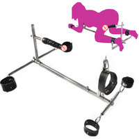 Étagère en acier inoxydable pour BDSM, bondage, jouets sexuels en cuir, godemichés et pénis artificiels