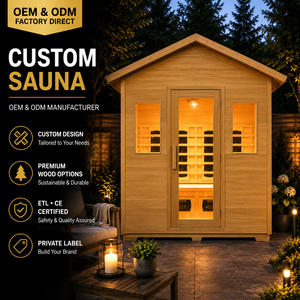 HG Luxury Custom ODM/OEM Cabane en bois d'extérieur infrarouge avec porte vitrée pour jardin, villa, complexe hôtelier - Product Image 1