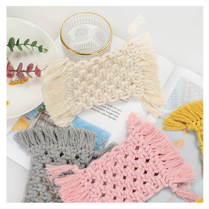 Élégant bohème tissé gland coton napperons jetables coréen tricoté Table décor crochet réutilisable Plaid Design pour - Product Image 6