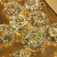 Guirlande lumineuse de Noël multicolore pour l'intérieur et l'extérieur, à piles, étanche, 8 modes, fil en PVC transparent