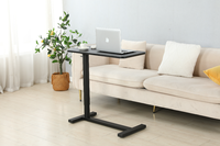 Table d'appoint de salon ADA Table d'ordinateur pneumatique pliante à hauteur réglable avec roues pour canapé