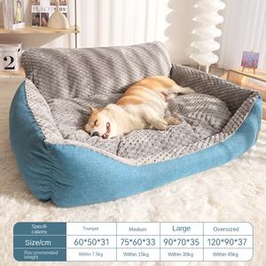 Tempat Tidur Anjing Kennel Winter Warm untuk Golden Retriever, Sofa Tidur Hewan Peliharaan Ukuran Besar, Dapat Dilepas dan Dicuci, Bahan Poliester dan Kapas PP, Tanpa Perakitan - Product Image 6