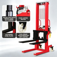 Gerbeur semi-électrique manuel à alimentation CA pour usine, gerbeur compact pour atelier, gerbeur à palettes silencieux pour le levage de marchandises