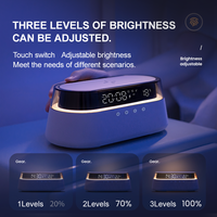 Nouvelle Enceinte Stéréo HiFi avec Grande Plaque de Charge, Lumière Chaude, Chargeur Sans Fil 15W et Horloge Musicale