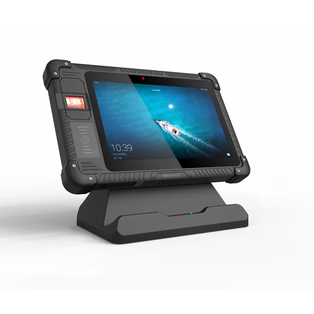 8 Inch 4G LTE Waterproof NFC Fingerprint Wireless Charging Scanner Android Rugged Tablet With Docking Station