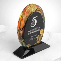 Honneur de cristal couleur impression ovale forme cristal verre trophée Souvenir cadeau personnalisation trophée