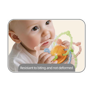 Jouet <span class=keywords><strong>de</strong></span> <span class=keywords><strong>dentition</strong></span> rond en plastique souple et caoutchouc <span class=keywords><strong>de</strong></span> qualité alimentaire pour bébé, à saisir facilement - Product Image 5
