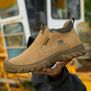 Mens Leather Work Safety Shoes with Steel Toe Welding Safety <strong>Boots</strong> Anti slip Anti Static Mens <strong>Wedge</strong> Work Washable Hiking <strong>Boots</strong> - Product Image 3
