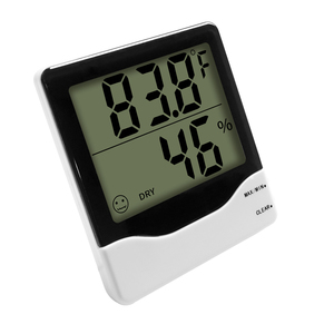 Thermomètre hygromètre numérique pour serre <span class=keywords><strong>avec</strong></span> grand écran LCD, thermomètre hygromètre domestique <span class=keywords><strong>avec</strong></span> indicateur de niveau de confort, couleur blanche - Product Image 1