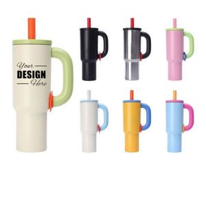 Gobelet isotherme en acier inoxydable de 40 oz avec poignée - Tasse de voiture personnalisée pour cadeaux et promotions - Product Image 1