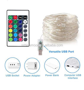 Thay đổi màu sắc USB nối chuỗi cổ tích đèn 2m 20LEDs Vòng hoa bạc dây đồng đám cưới - Product Image 4