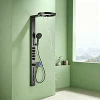 Colonne de douche murale de luxe avec pommeau haute pression, robinet intelligent et fonction pluie pour hôtel