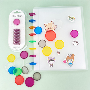 Tùy chỉnh 11 cái/gói nhiều màu nhựa trong suốt đĩa ràng buộc máy tính xách tay siêu rõ ràng nhựa mở rộng ràng buộc đĩa - Product Image 4