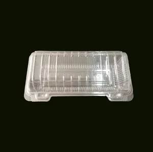 Dikdörtgen şeffaf plastik menteşeli gıda kabı, şeffaf plastik konteyner 100 paket çıkar