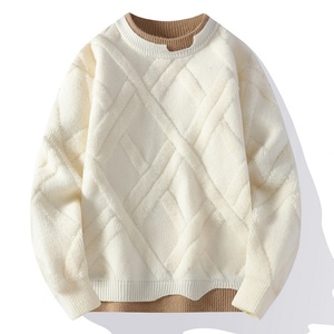 Nouveau pull pour homme automne-hiver, col rond, couche de base épaissie, couleur unie, chaud et polyvalent, pour adolescents, effet deux pièces - Product Image 1