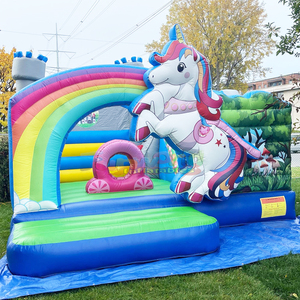 Castillo inflable comercial para niños pequeños, parque de juegos inflable con forma de unicornio, castillo hinchable, chateau gonflable licorne - Product Image 2