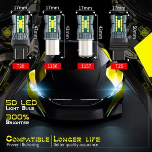 T10 Led 전구 W5w 주도 12V 높은 출력 3157 백업 빛 3156 듀얼 컬러 Led 전구 7443 Led 전구 스위치 백 흰색 노란색