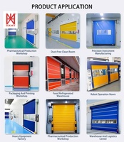 Porte de salle blanche à enroulement électrique coupe-vent, porte rapide en PVC imperméable à haute vitesse, design industriel