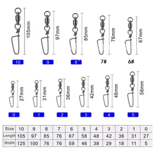 ตัวหมุนตกปลา ZHUO RUN ป้องกันการกัดกร่อน ทำจากสแตนเลส แบบโค้ง ตัวหมุนตกปลาแบบสแน็ป ลูกปืน ตัวเชื่อมต่อแบบหมุน - Product Image 3